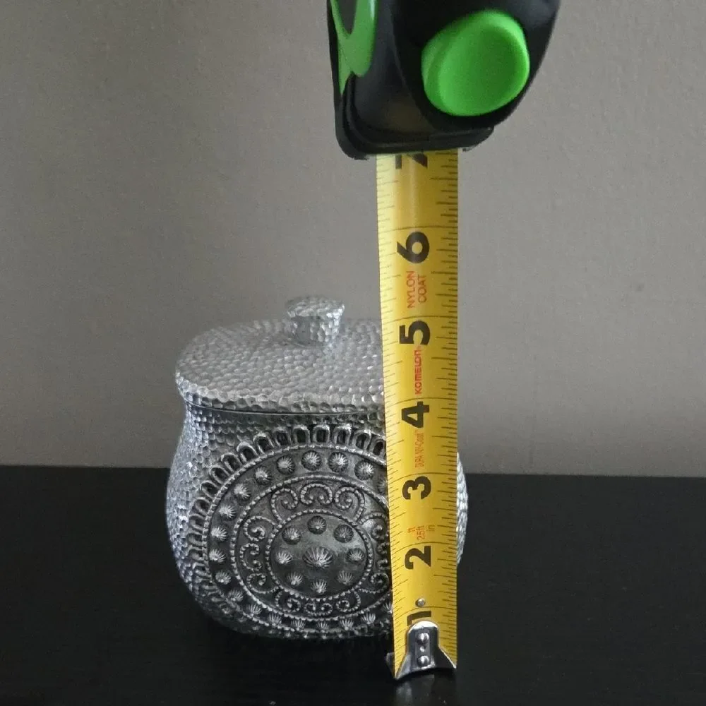 Silver Textured Decorative Jar
